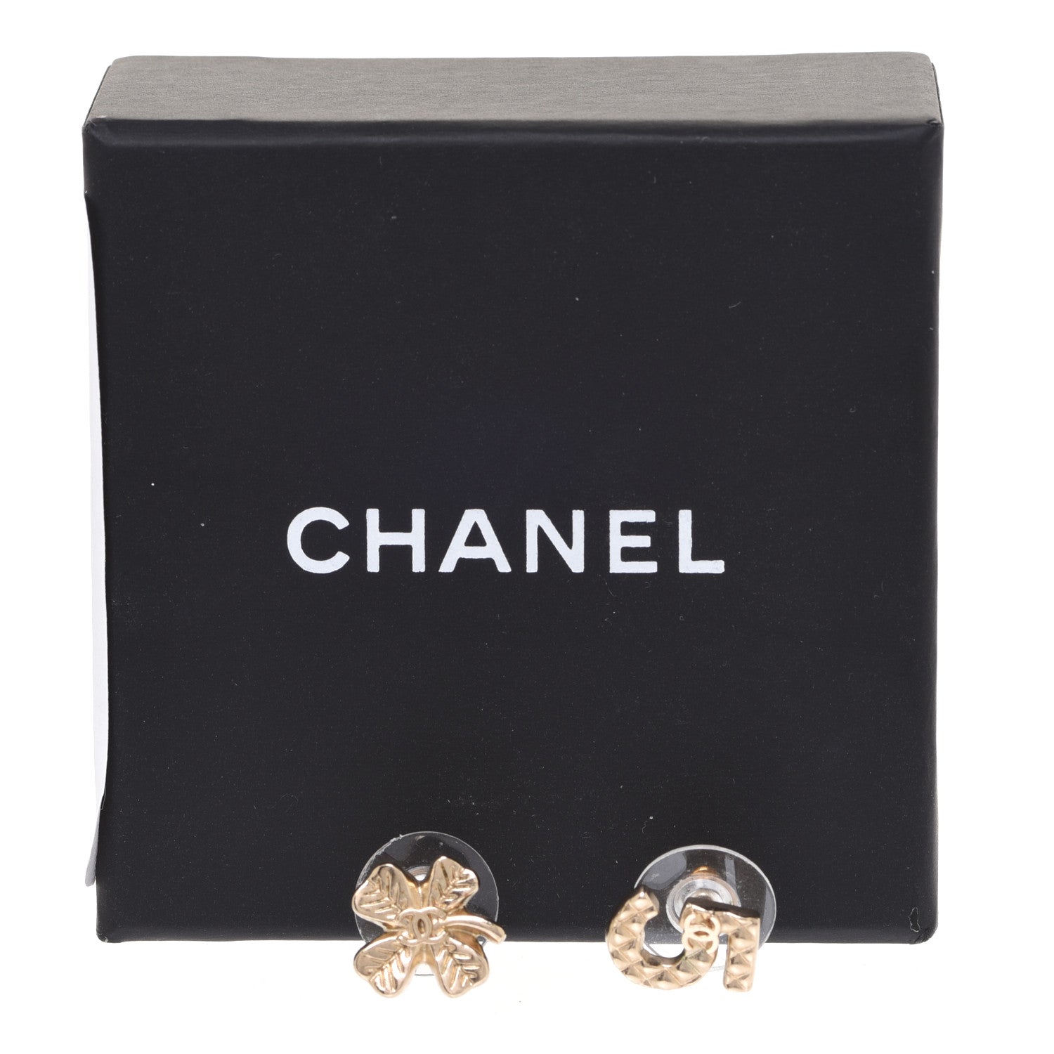 Chanel No 5 Clover CC Earrings Gold 5 of 5