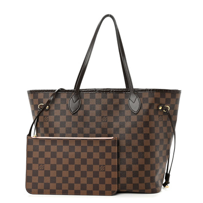 Louis Vuitton Damier Ebene Neo Neverfull MM Rose Ballerine 1 of 14
