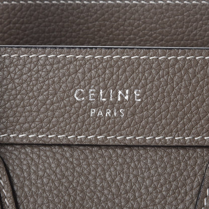 Celine Drummed Calfskin Nano Luggage Souris 6 of 8