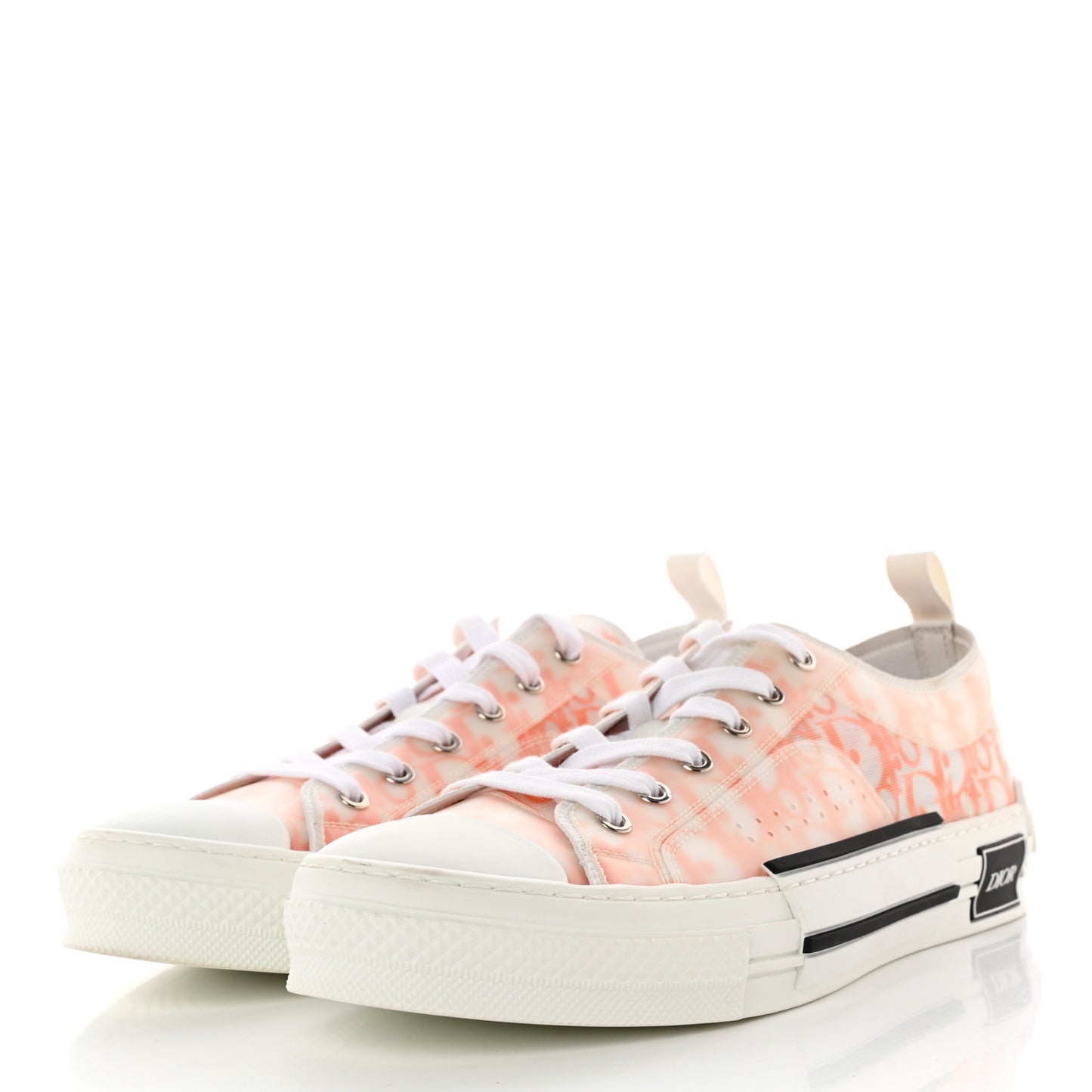 Technical Canvas Oblique Mens B23 Low Top Sneakers 42 White Orange