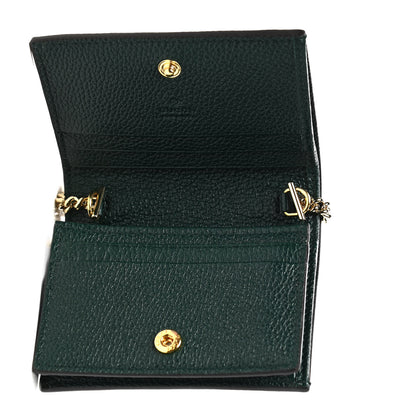 Gucci Grainy Calfskin Zumi Chain Card Case Wallet Vintage Green 5 of 7