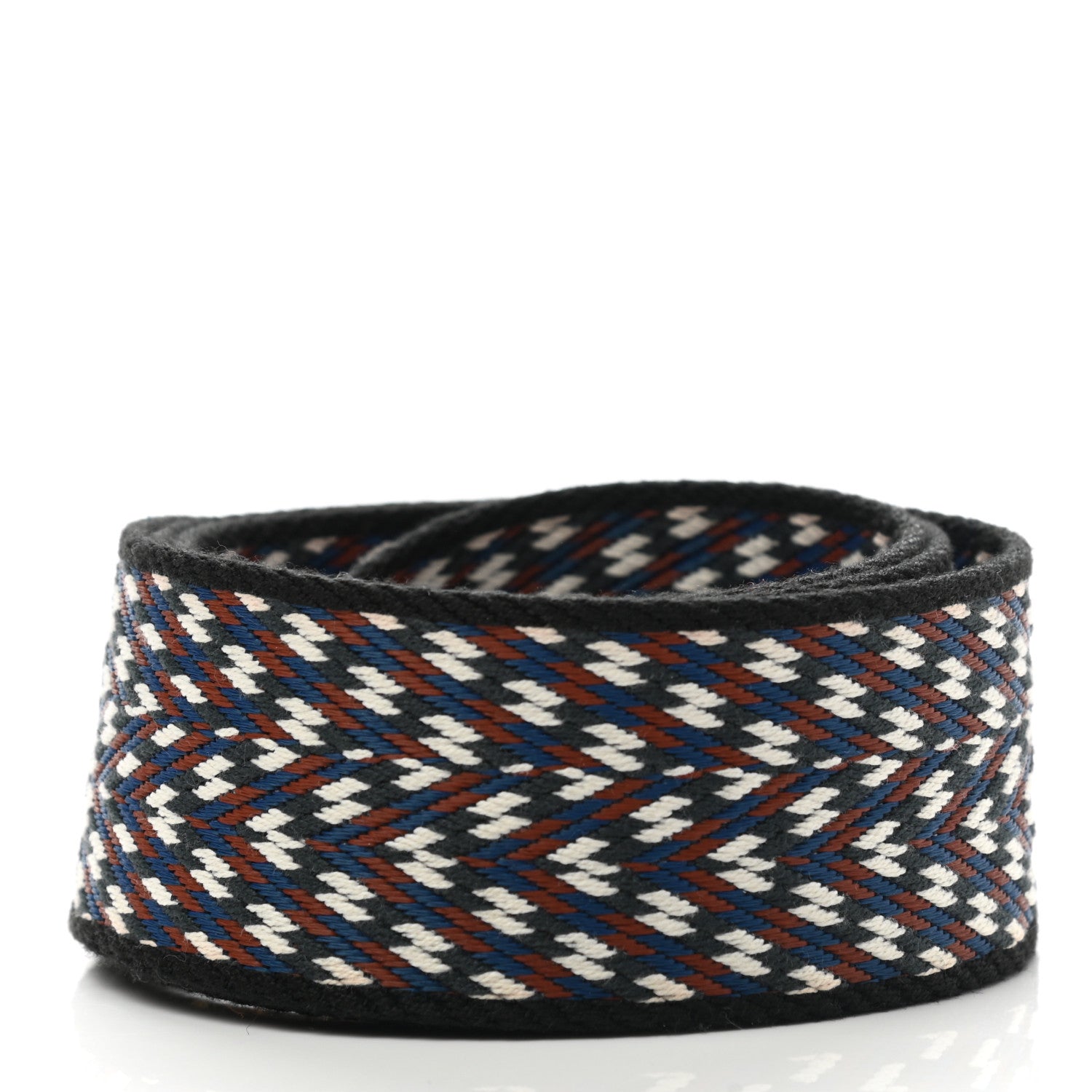 Hermes Toile Swift 50mm Sangle ZigZag Shoulder Strap Black White Deep Blue 2 of 4