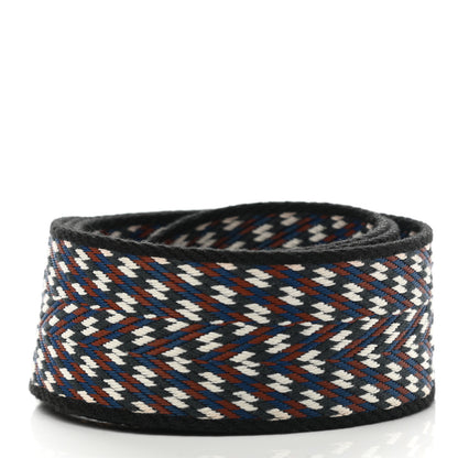 Hermes Toile Swift 50mm Sangle ZigZag Shoulder Strap Black White Deep Blue 2 of 4
