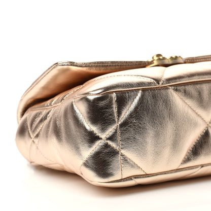 Chanel Metallic Lambskin Quilted Medium 19 Flap Gold 6 of 11