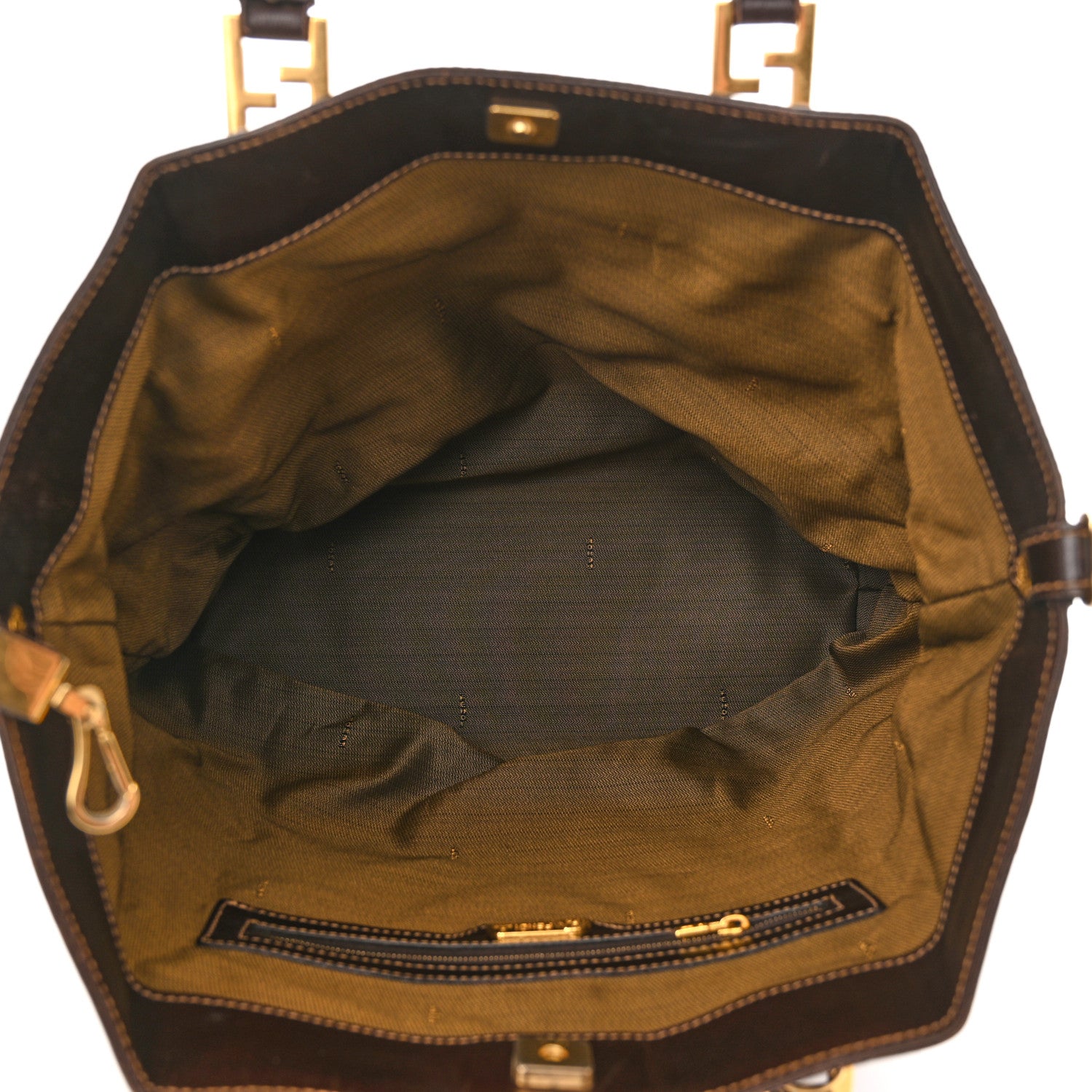 Fendi Zucca Top Handle Tote Tobacco 5 of 11