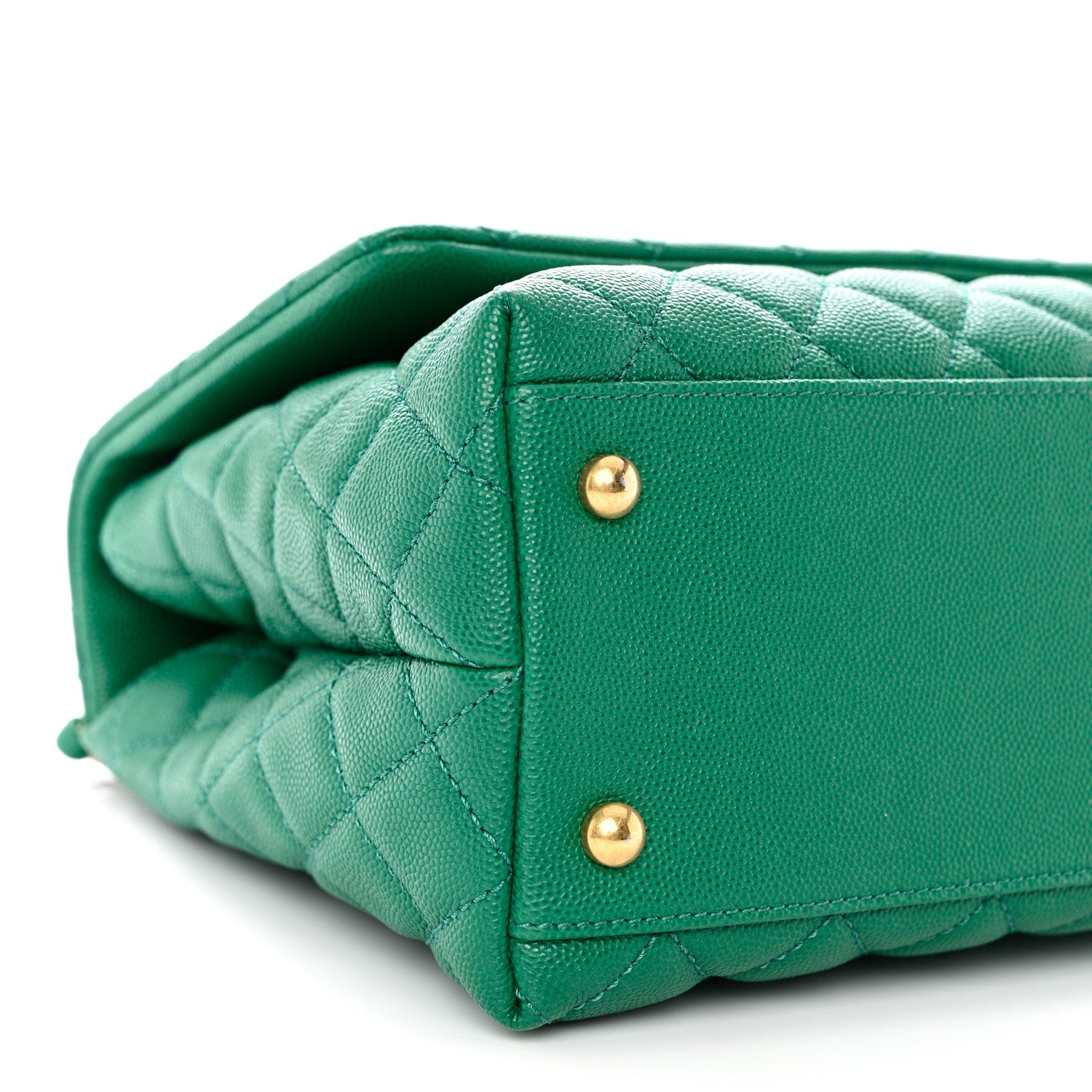 Chanel Caviar Quilted Small Coco Handle Flap Green 9 of 10