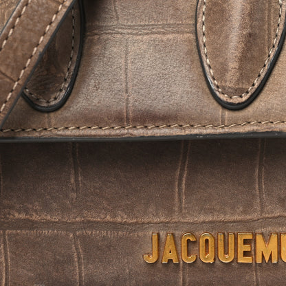 Jacquemus Suede Crocodile Embossed Le Chiquito Brown 7 of 12