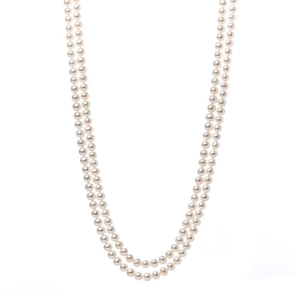 Tiffany Sterling Silver Pearl 7-7.5mm Ziegfeld Strand Necklace 80" 1 of 7