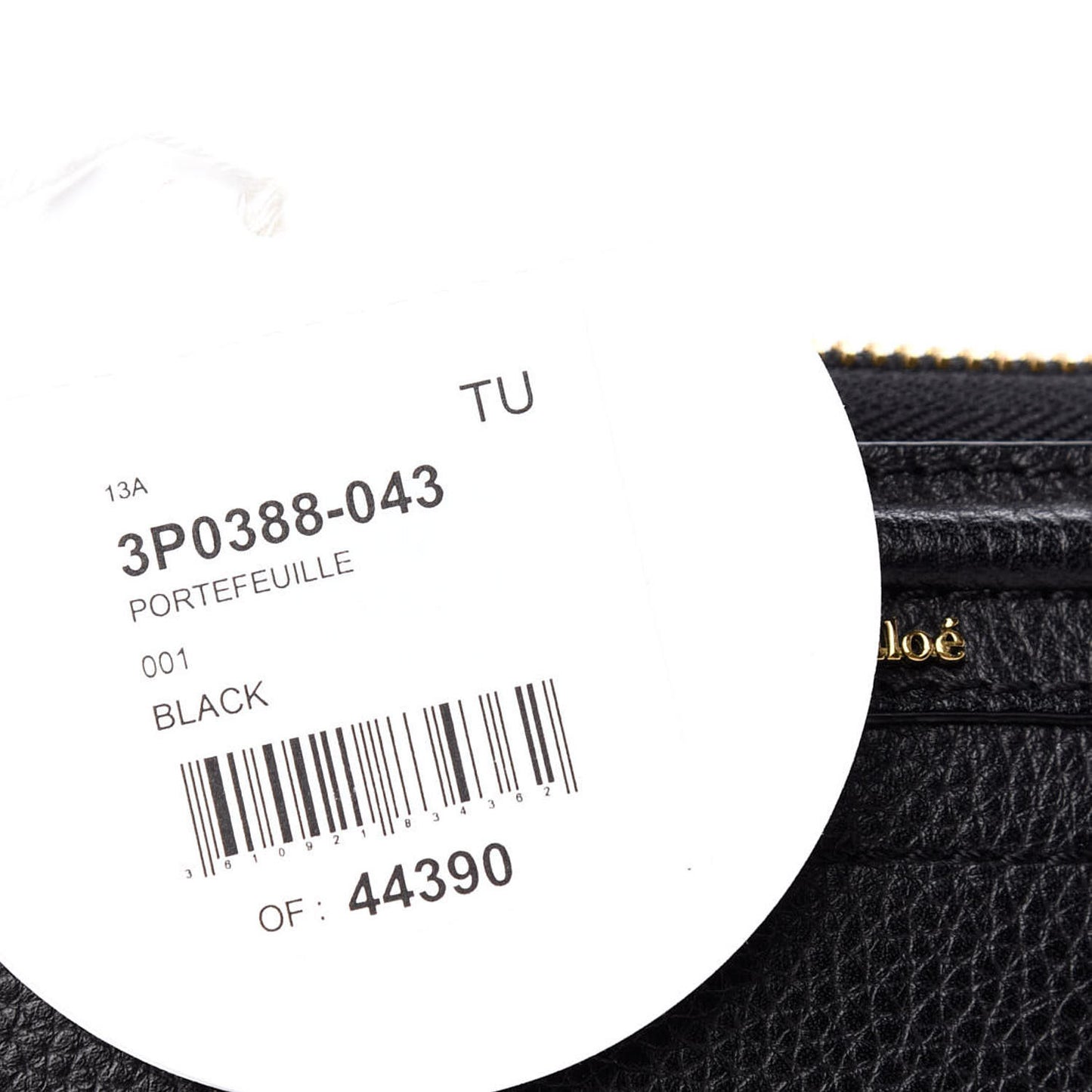 Grained Calfskin Paraty Long Zip Around Wallet Black