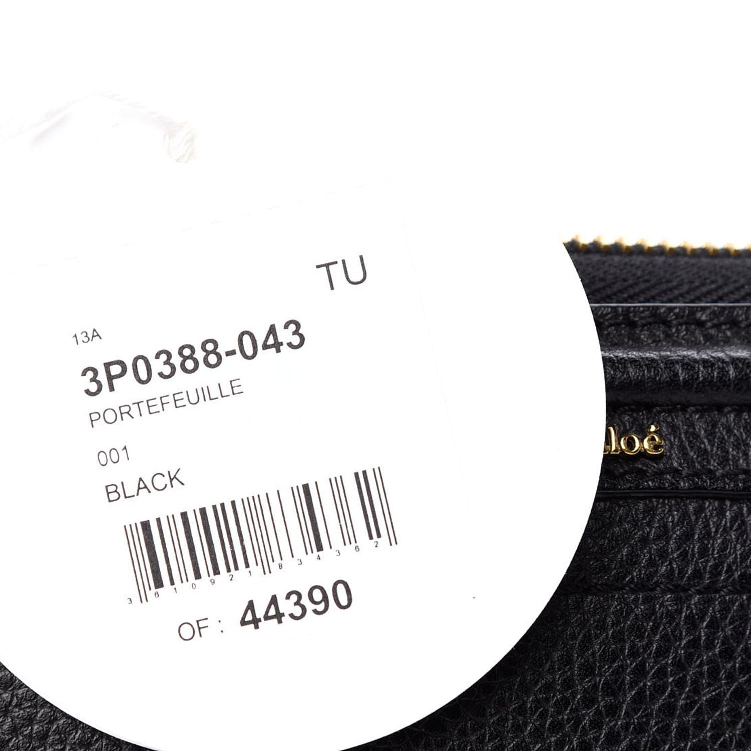 Chloe Grained Calfskin Paraty Long Zip Around Wallet Black 9 of 9