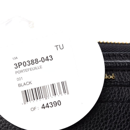 Chloe Grained Calfskin Paraty Long Zip Around Wallet Black 9 of 9