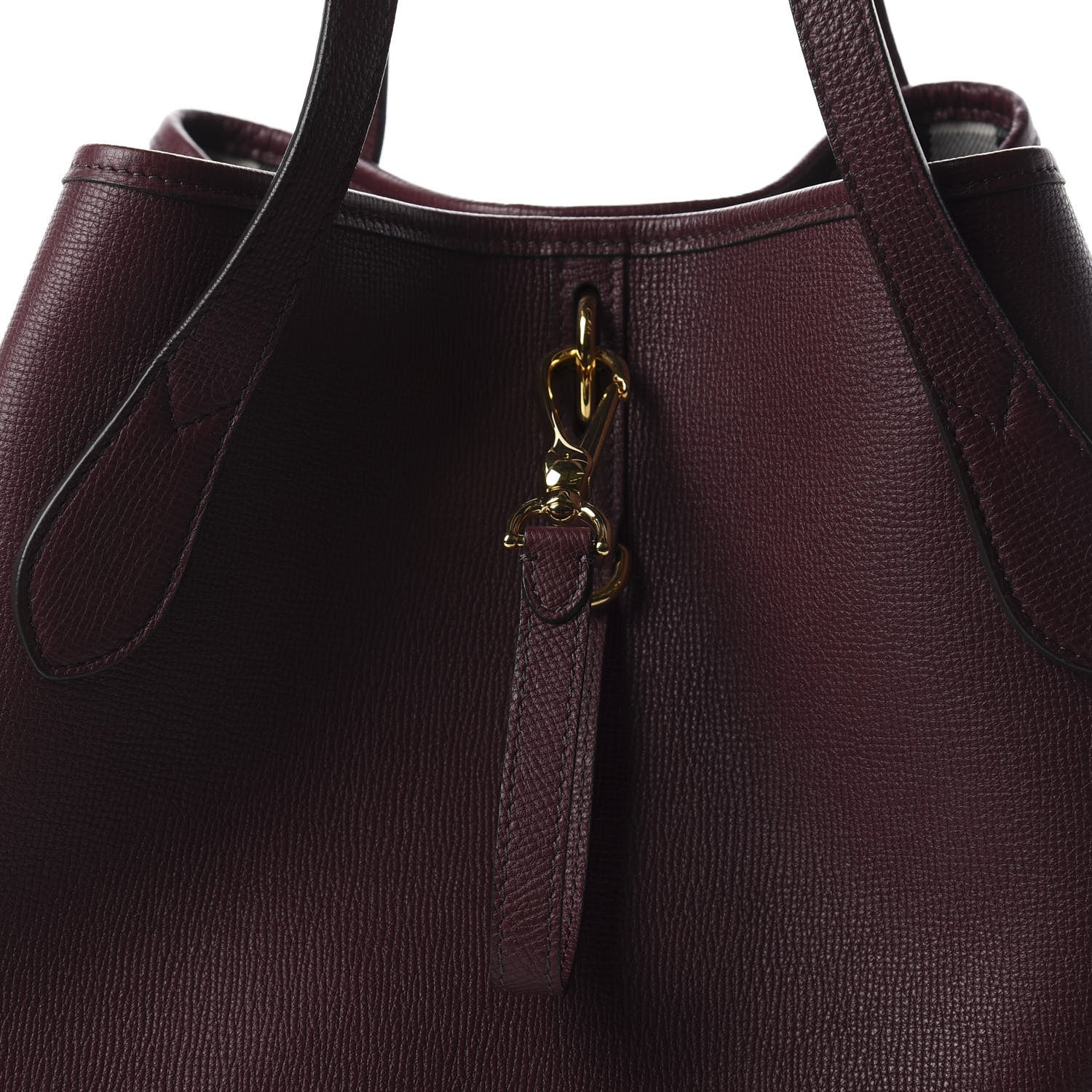 Burberry Grainy Calfskin Medium Honeybrook Tote Dark Plum 8 of 11
