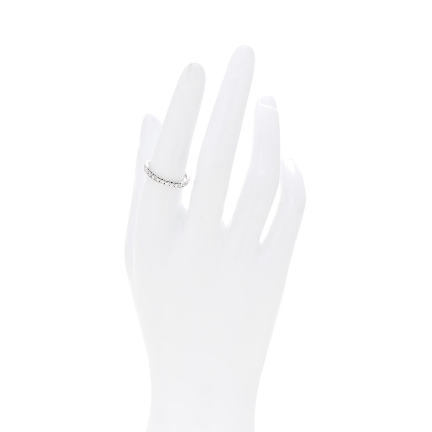 Platinum Diamond .27ctw 2.2mm Half Circle Forever Band Ring 53 6.5
