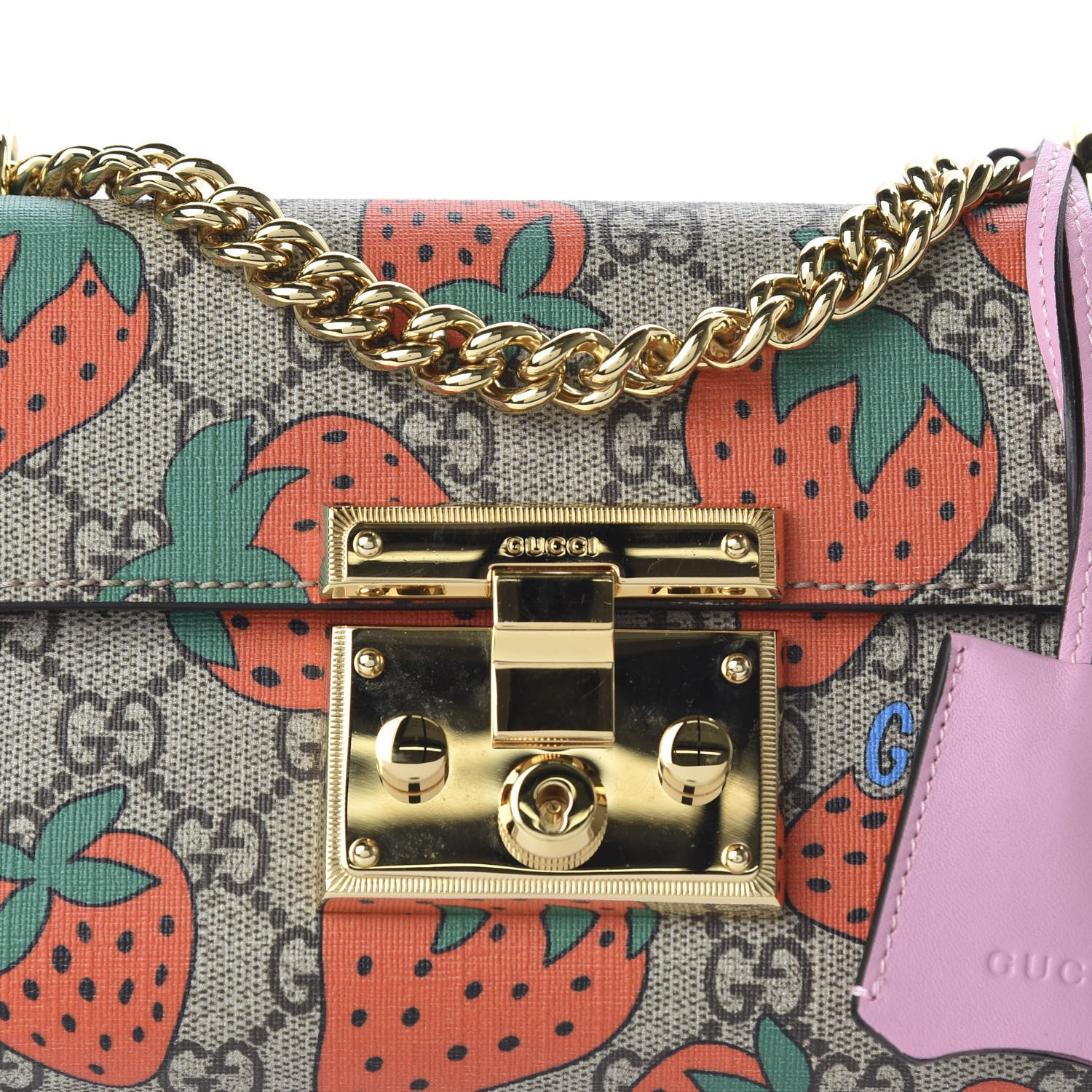Gucci GG Supreme Monogram Strawberry Small Padlock Shoulder Bag 10 of 10