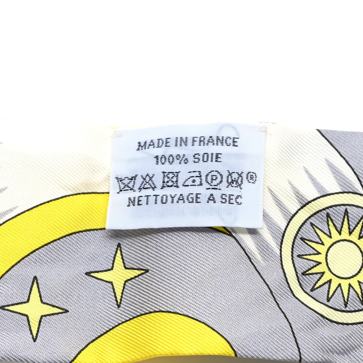Hermes Silk La Source de Pegase Twilly Jaune Vif Gris Perle 3 of 4
