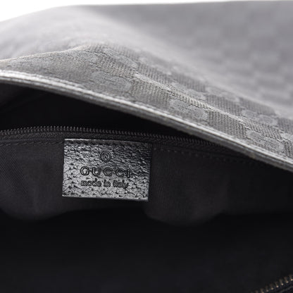 Gucci GG Supreme Monogram Medium Flat Messenger Bag Black Grey 7 of 11