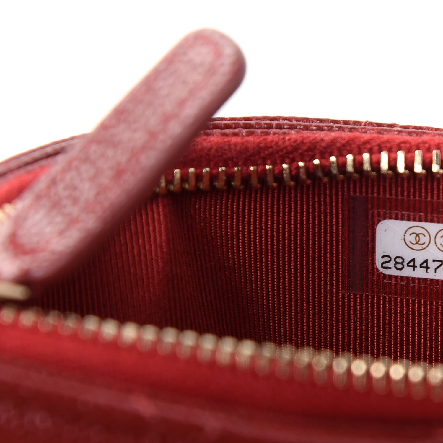 Chanel Caviar Quilted Flap Zip Card Holder Dark Red 7 of 8