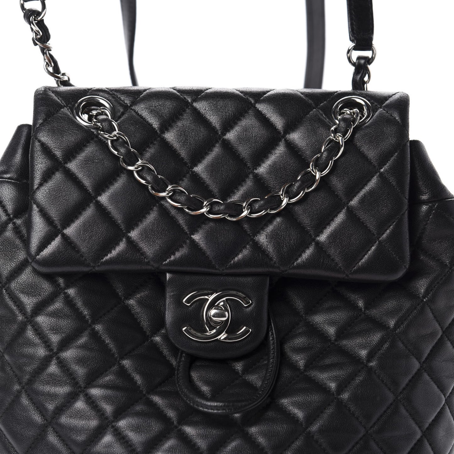 Lambskin Quilted Small Urban Spirit Backpack Black
