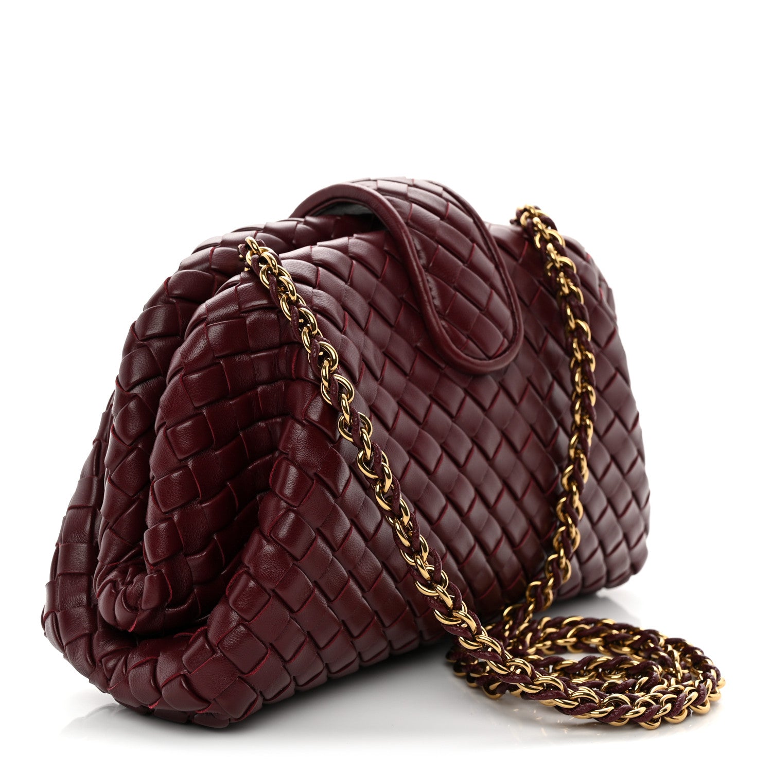 Bottega Veneta Nappa Intrecciato Small The Lauren 1980 Clutch With Chain Barolo 3 of 11