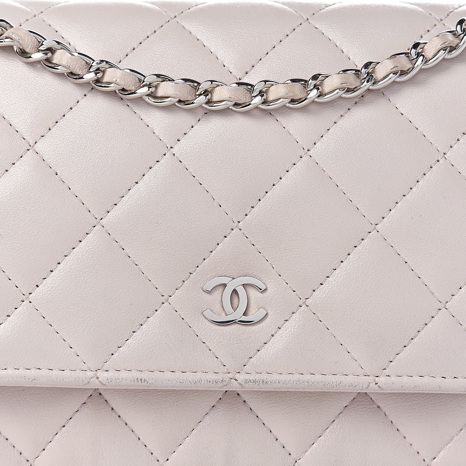Chanel Lambskin Quilted Wallet On Chain WOC Rose Pale 16 of 26