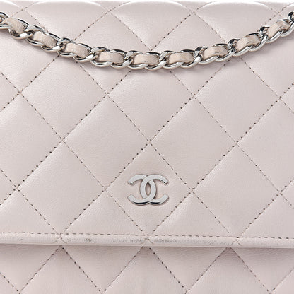 Chanel Lambskin Quilted Wallet On Chain WOC Rose Pale 16 of 26