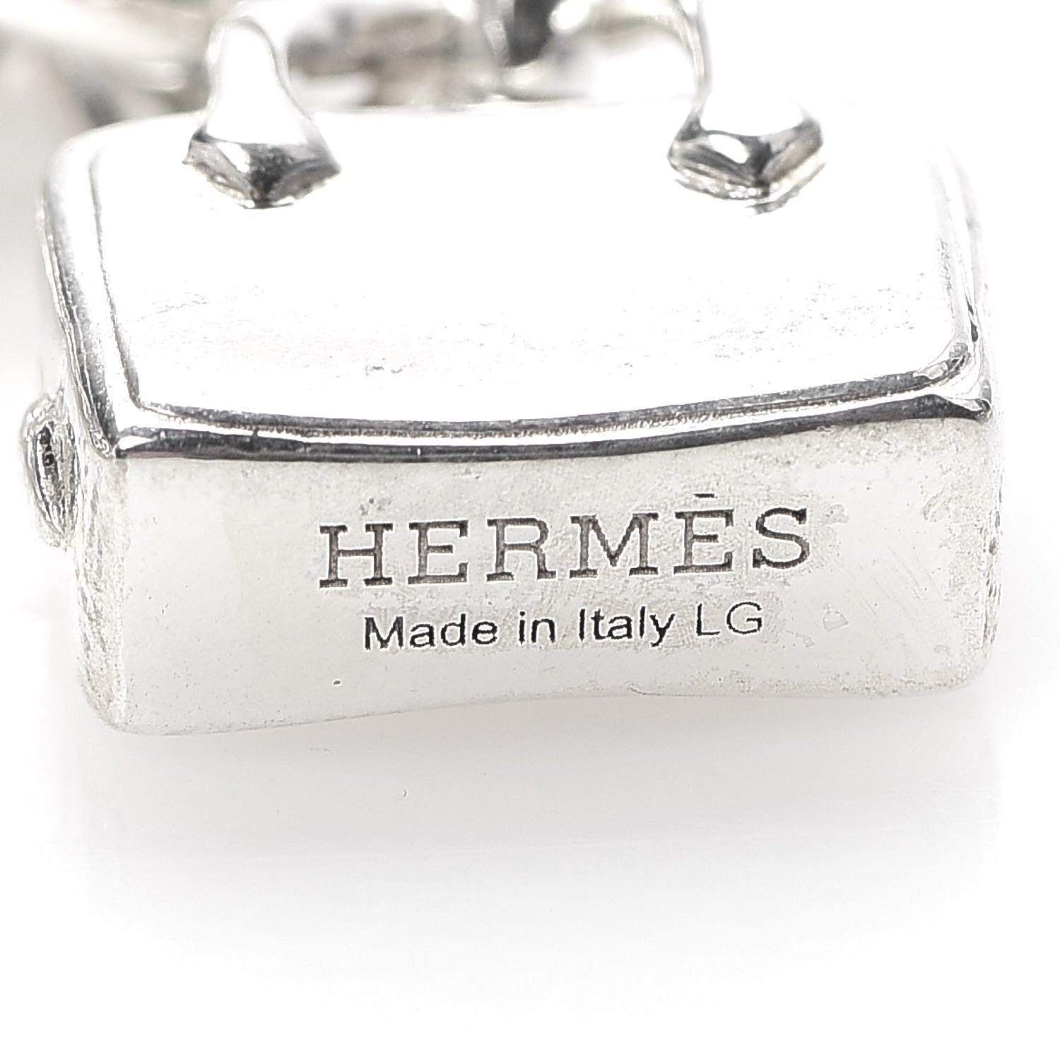 Hermes Sterling Silver Five Bags Amulette Charm Bracelet LG 5 of 6