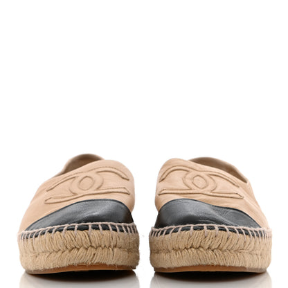 Chanel Lambskin CC Espadrilles 37 Beige Black 2 of 11