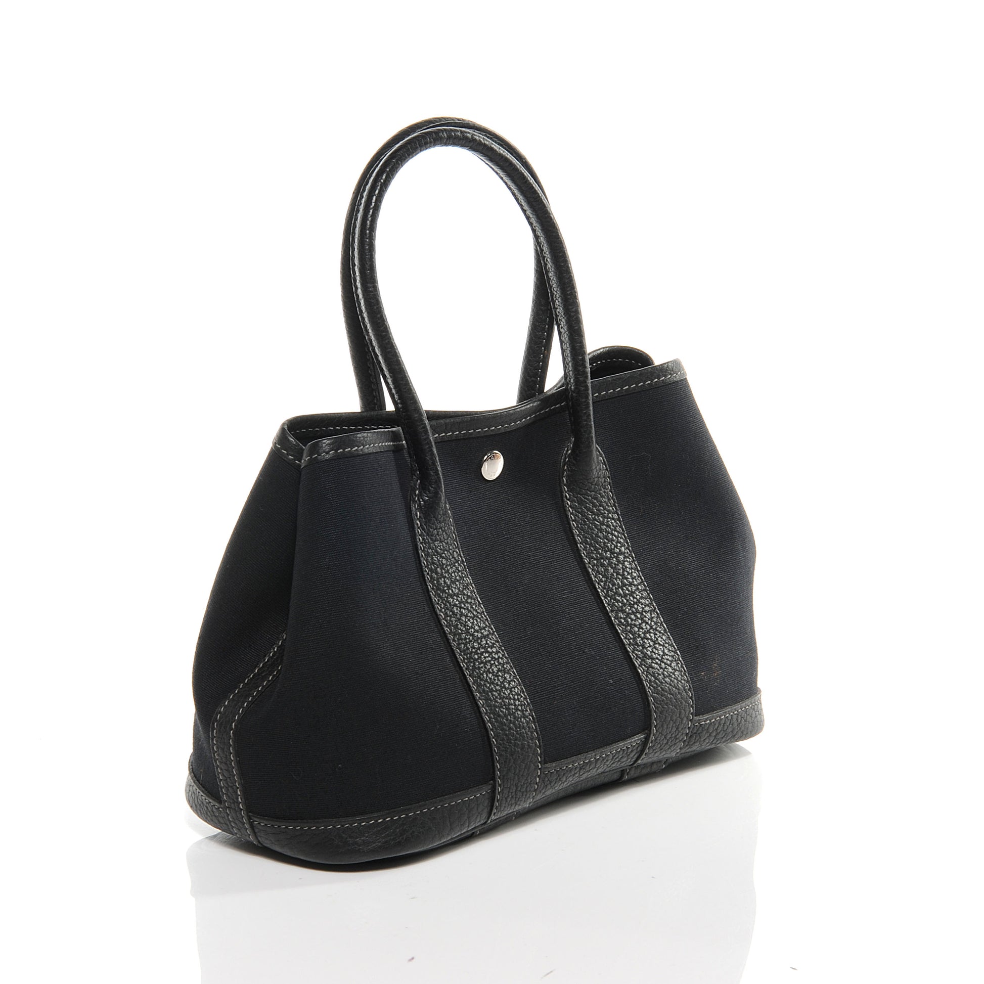 Hermes Toile Leather Garden Party TPM Black 3 of 6