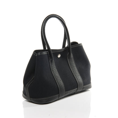 Hermes Toile Leather Garden Party TPM Black 3 of 6