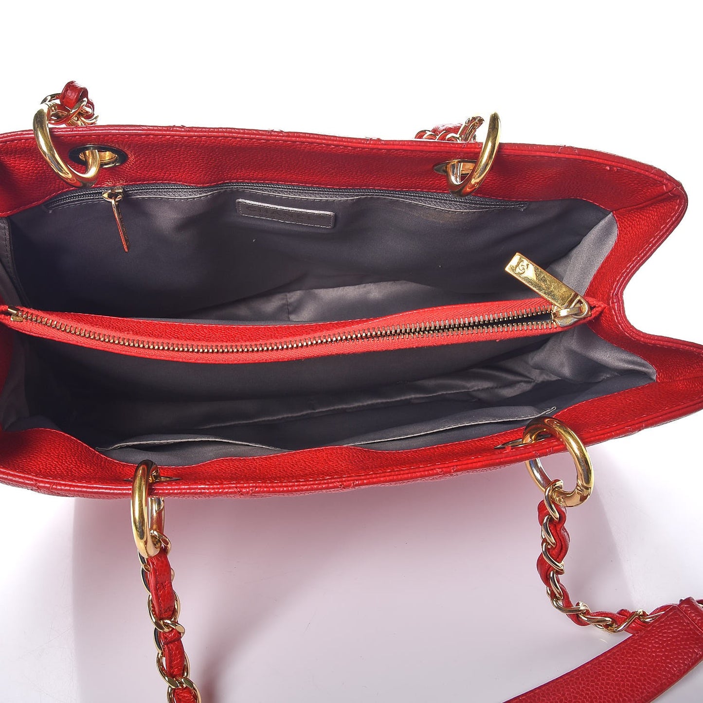 Caviar Quilted Grand Shopping Tote GST Red