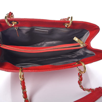 Chanel Caviar Quilted Grand Shopping Tote GST Red 5 of 7
