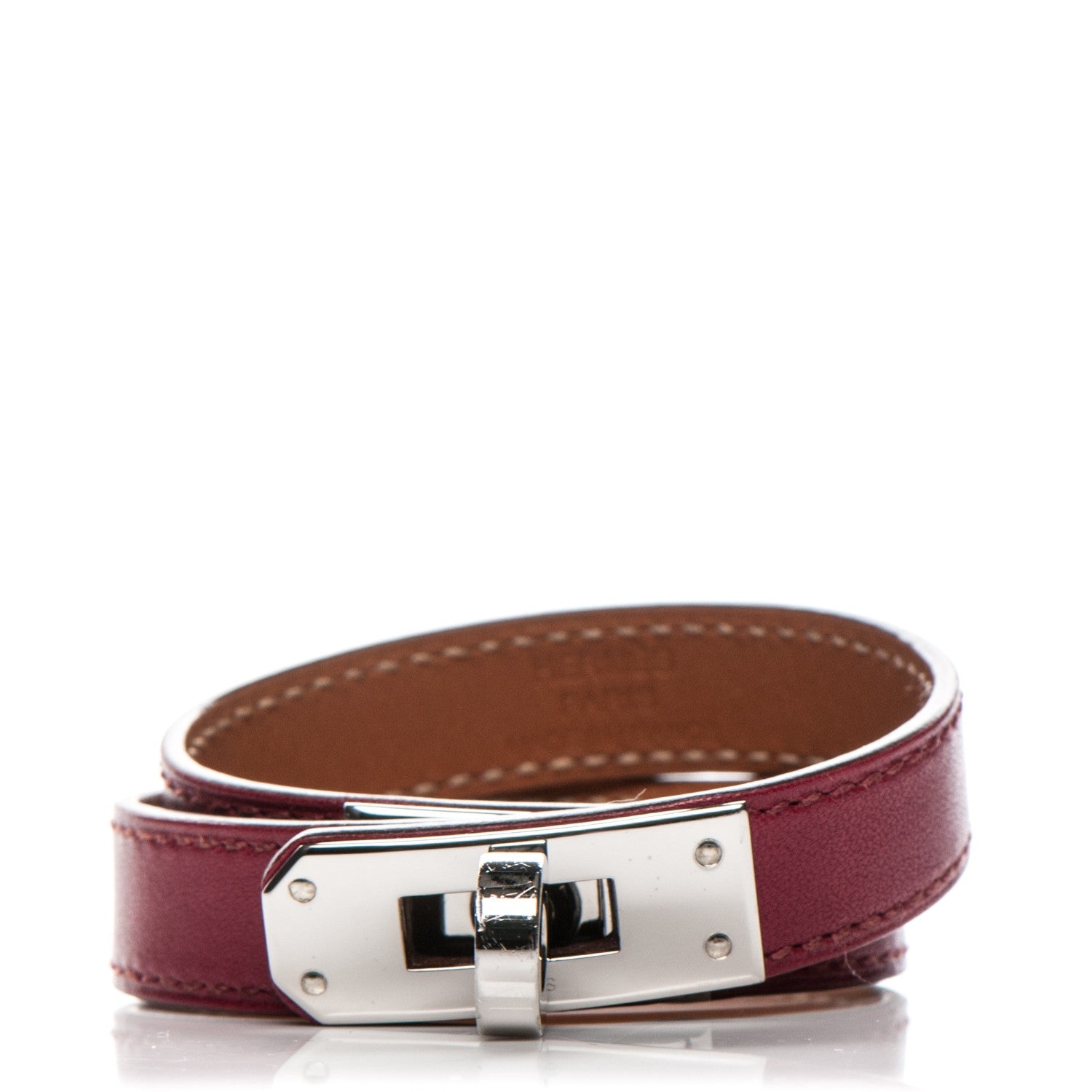 Hermes Tadelakt Kelly Double Tour Bracelet XS Rubis 1 of 7