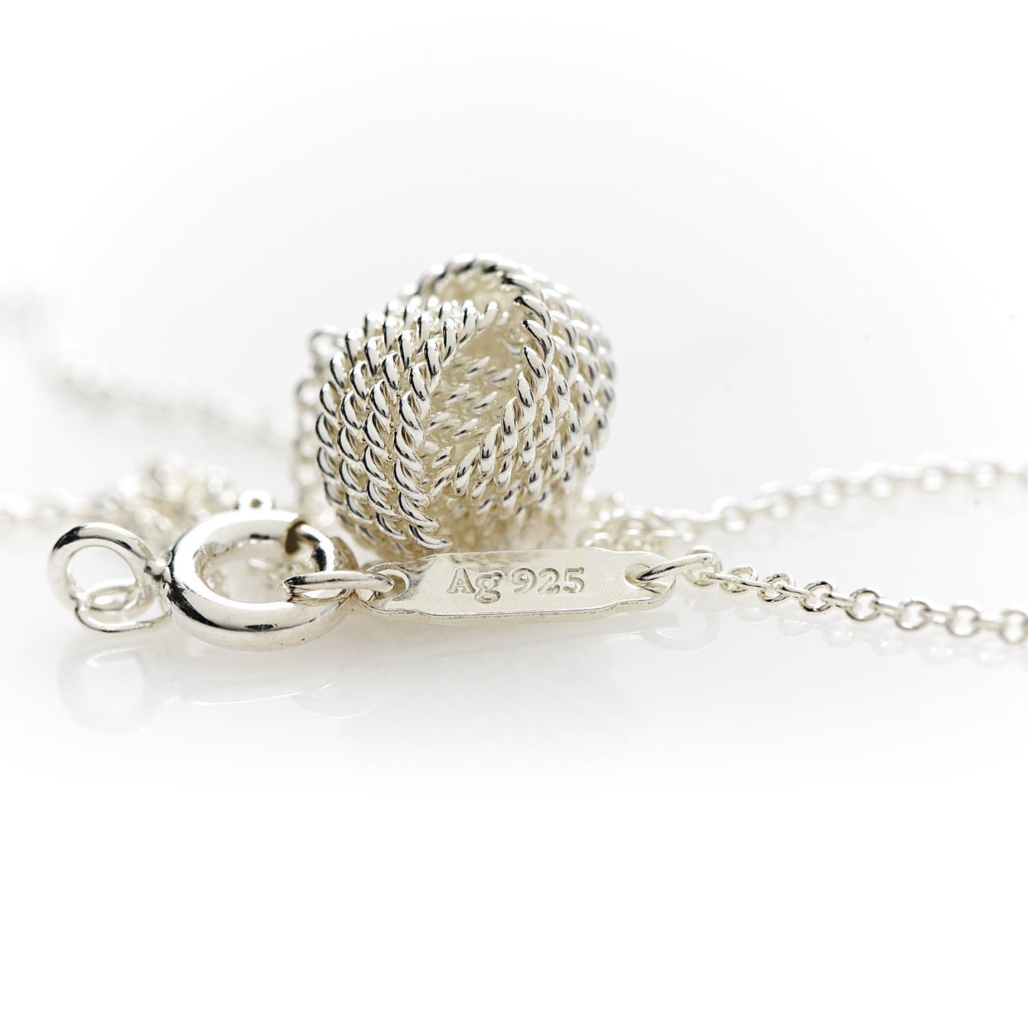 Sterling Silver Twist Knot Pendant Necklace