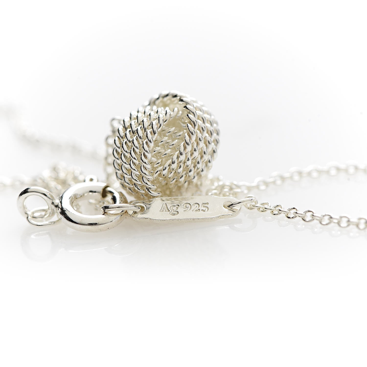 Tiffany Sterling Silver Twist Knot Pendant Necklace 5 of 7