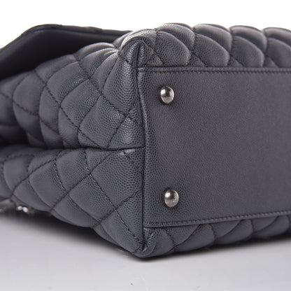 Chanel Caviar Lizard Quilted Medium Coco Handle Flap Grey 8 of 10