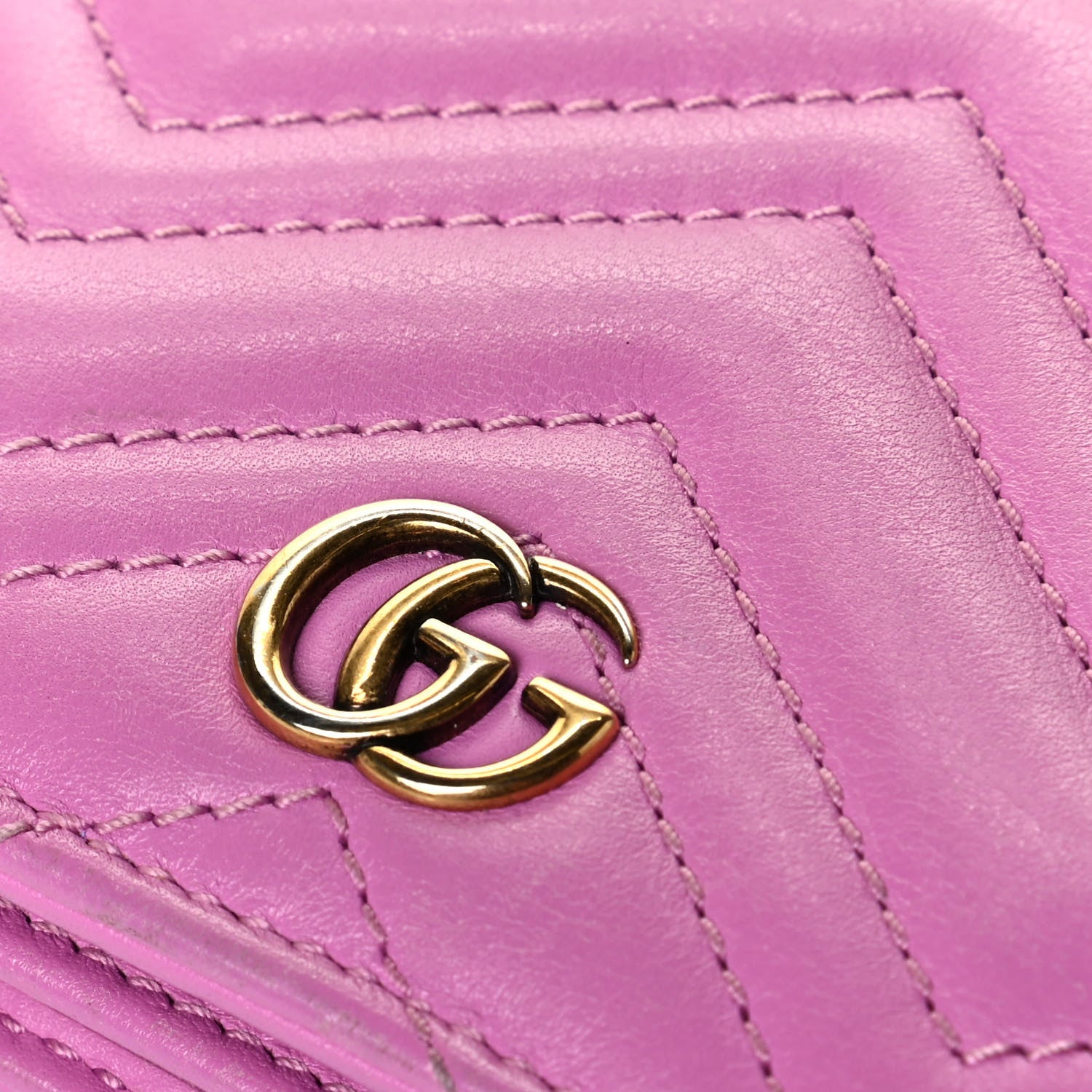 Gucci Calfskin Matelasse GG Marmont Card Case Candy Mousse 5 of 6