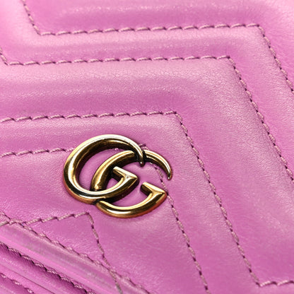 Gucci Calfskin Matelasse GG Marmont Card Case Candy Mousse 5 of 6