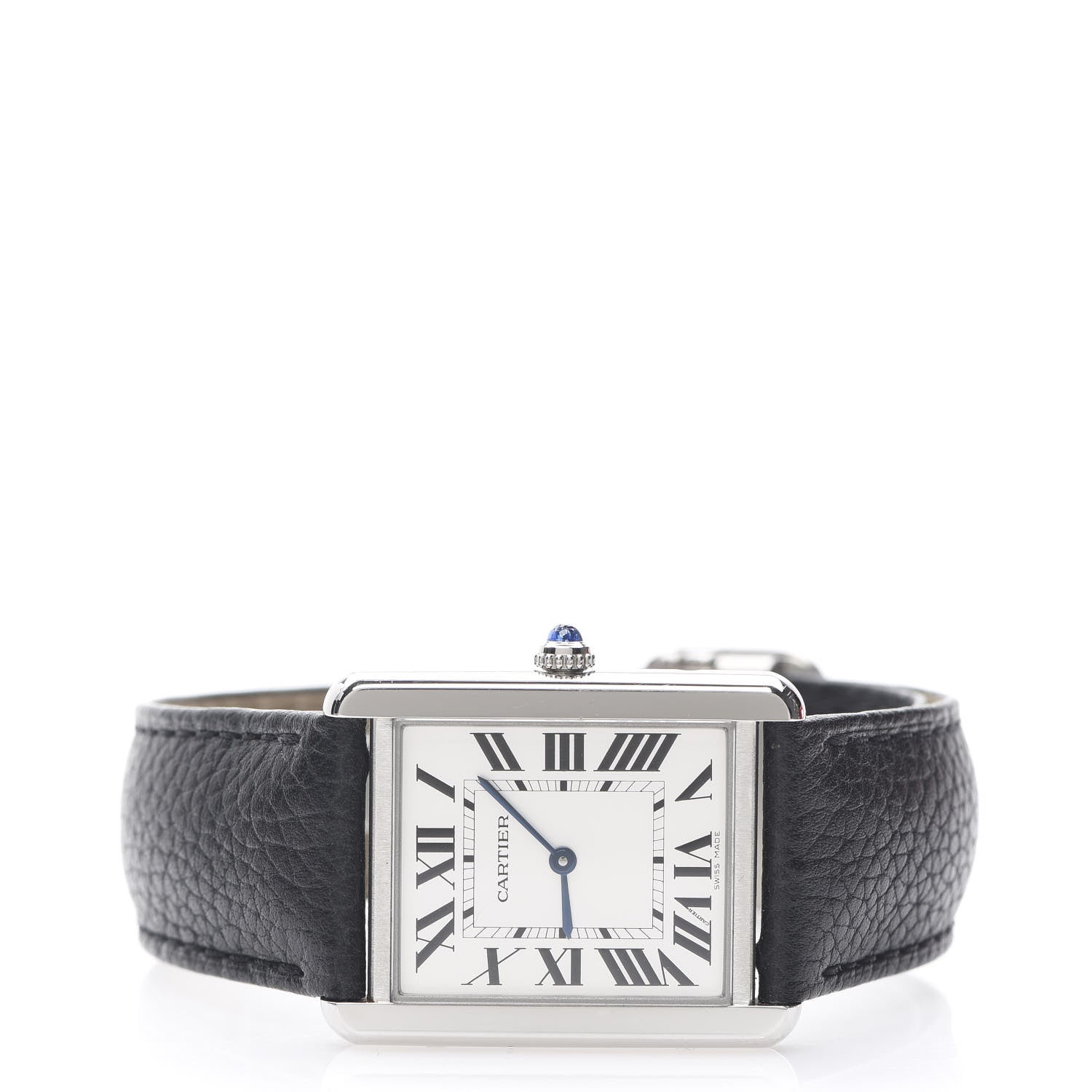 Cartier Stainless Steel Calfskin 27mm Tank Solo Quartz Watch 2 of 8