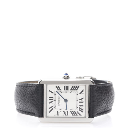 Cartier Stainless Steel Calfskin 27mm Tank Solo Quartz Watch 2 of 8