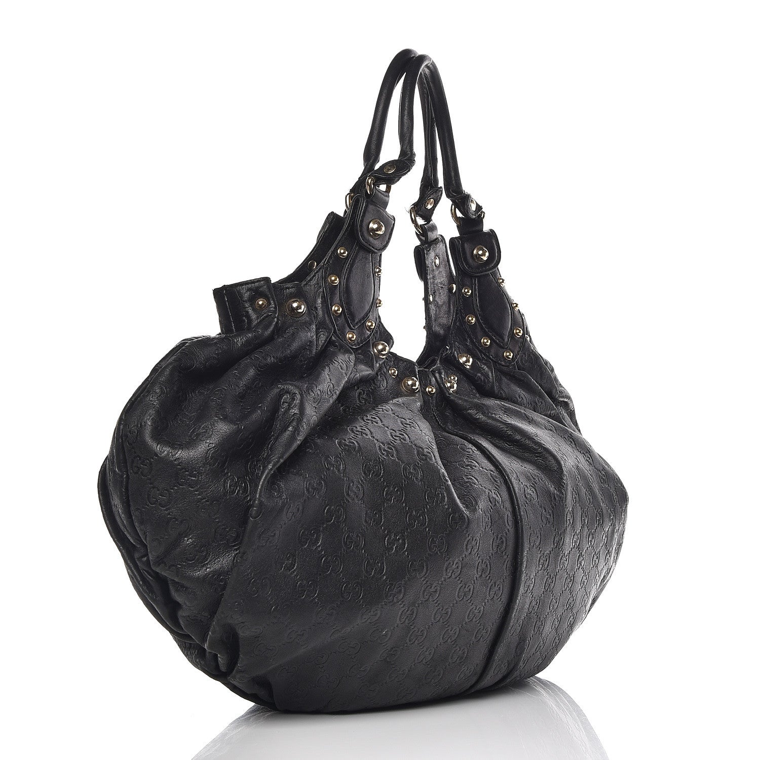Gucci Calfskin Studded Large Pelham Tote Black 3 of 14
