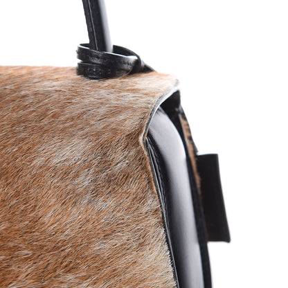 Gucci Calf Hair Calfskin Top Handle Bag Natural Black 10 of 16