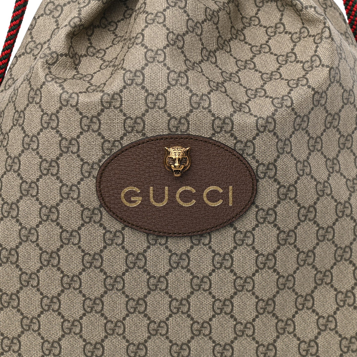 GG Supreme Monogram Neo Vintage Drawstring Backpack Beige New Acero Crop