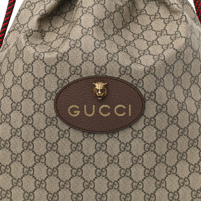 Gucci GG Supreme Monogram Neo Vintage Drawstring Backpack Beige New Acero Crop 8 of 10