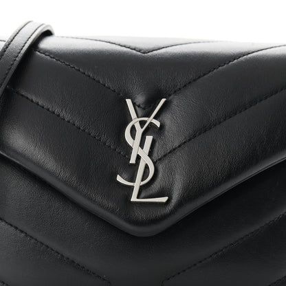 Saint Laurent Calfskin Y Quilted Monogram Toy Loulou Crossbody Bag Black 11 of 14