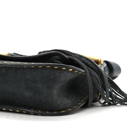 Chloe Suede Calfskin Braided Mini Hudson Shoulder Bag Full Blue 10 of 10