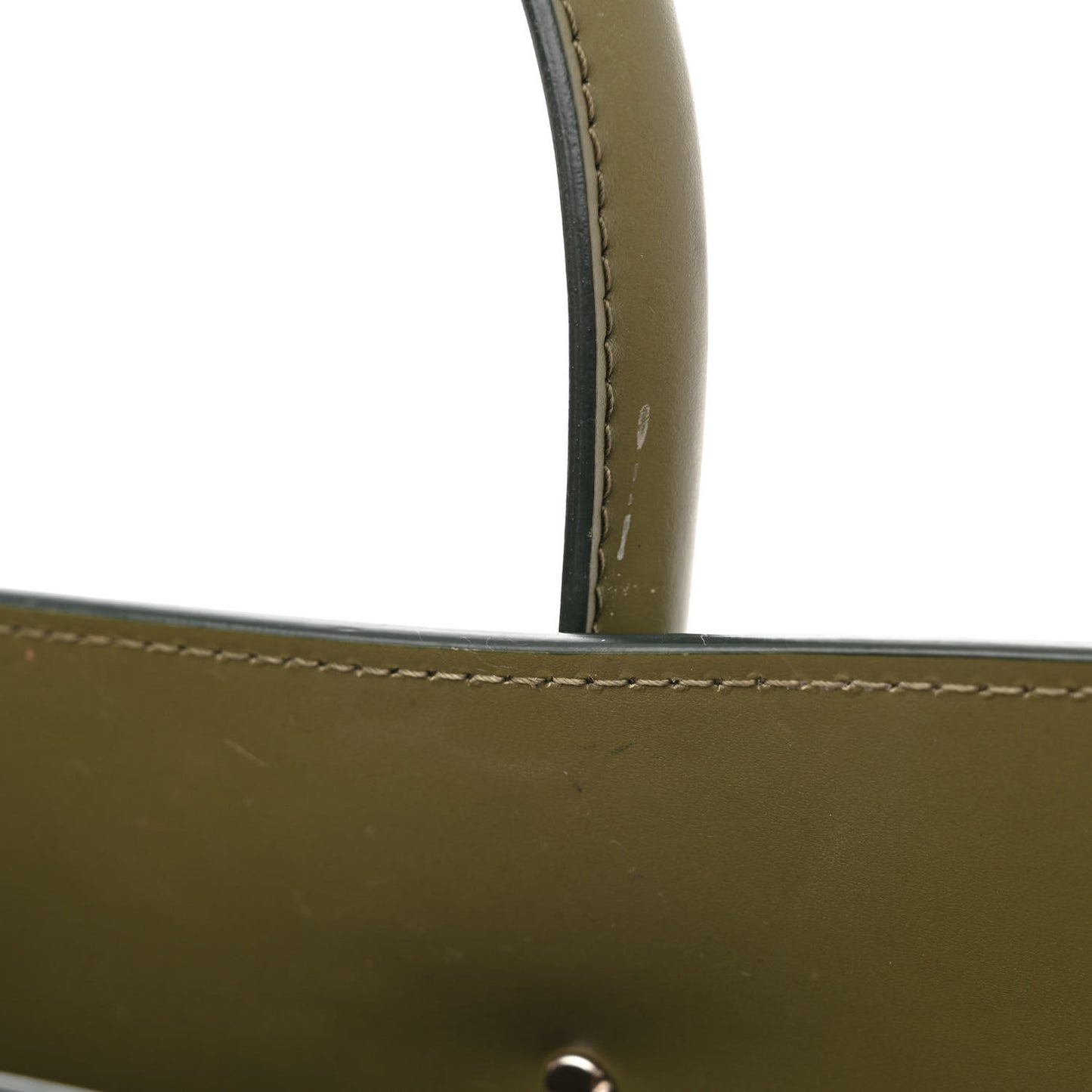 Smooth Calfskin Small Horizon Satchel Khaki