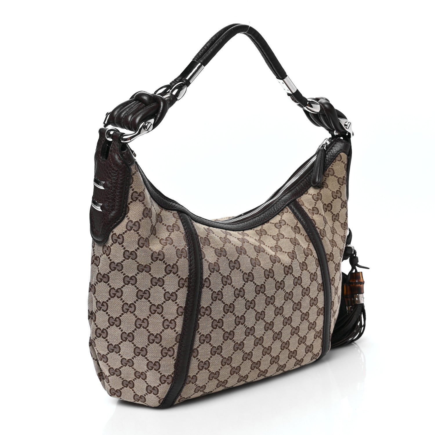 Gucci Monogram Medium Techno Horsebit Hobo Brown 3 of 10