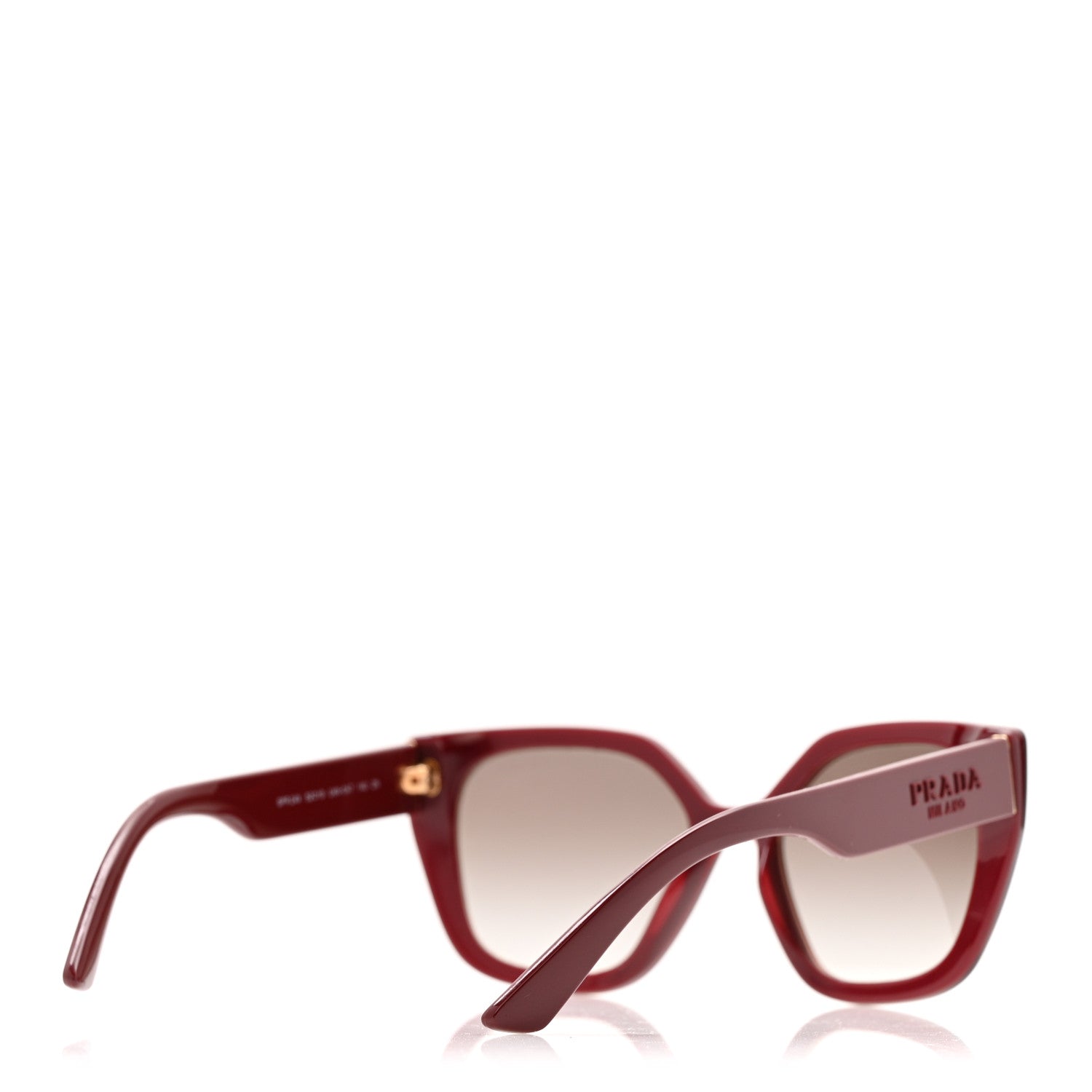 PRADA キャットアイサングラス ブラウン・レッド Prada Cat Eye Sunglasses SPR 24XS Burgundy 1830644 – FASHIONPHILE
