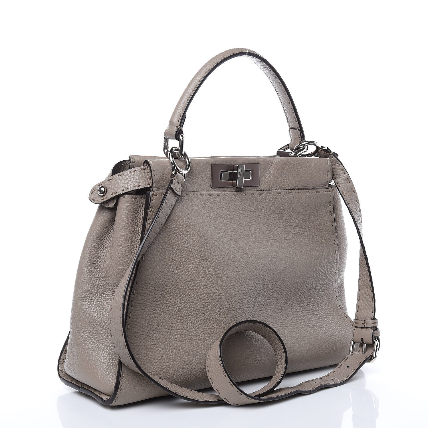 Fendi Cuoio Romano Selleria Medium Peekaboo Iconic Satchel Corda 3 of 11