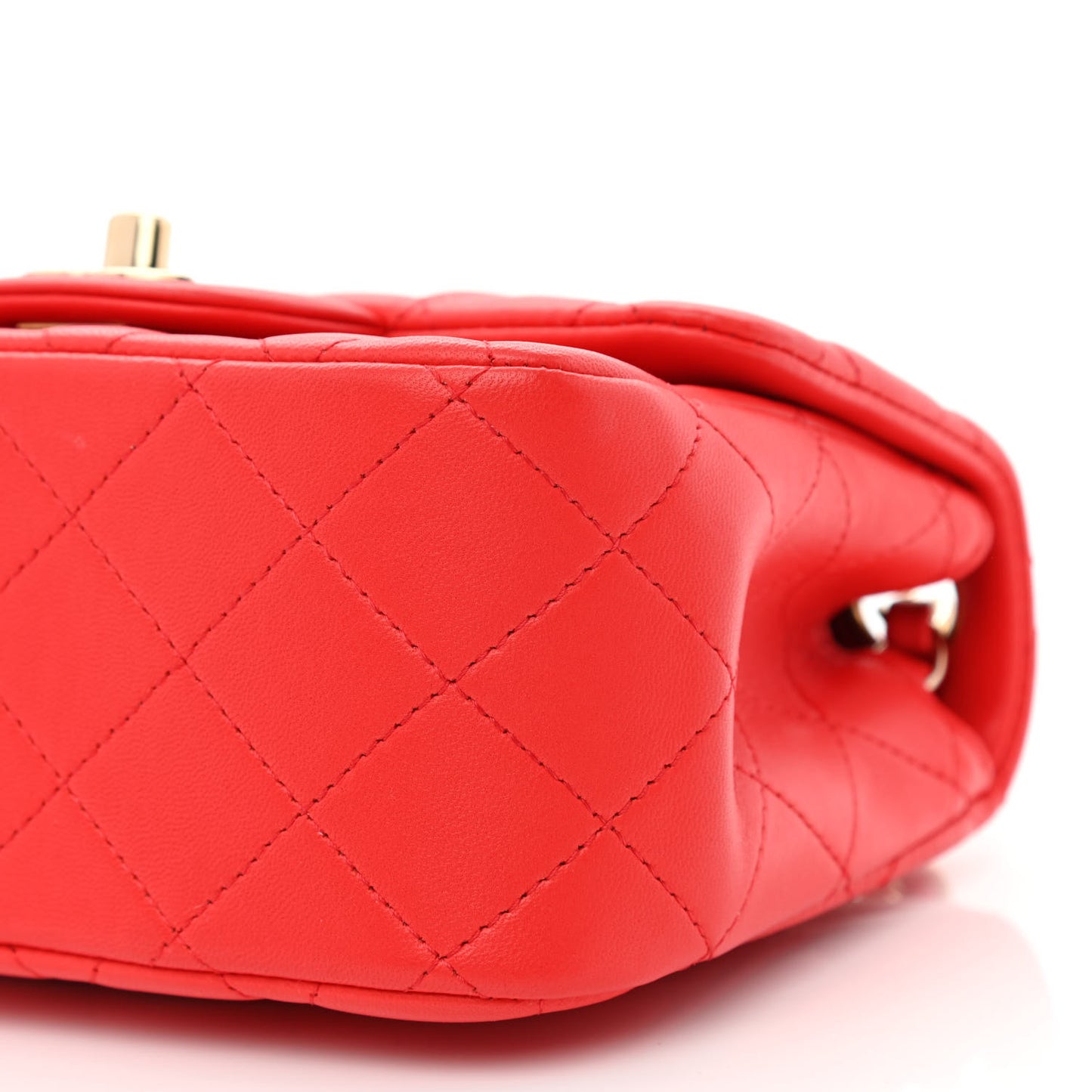 Lambskin Quilted Mini Square Flap Red